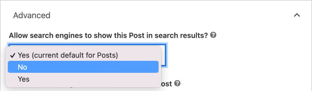 no index a page in Yoast Plugin